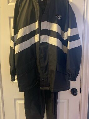 Men's Black Motorcycle Rain Suit